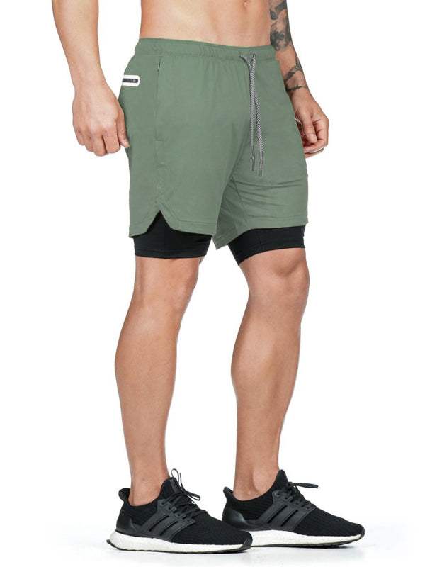 Revamped Men's Summer Sport Shorts - Stylish Faux Two-Piece Five-Point Casual Wear