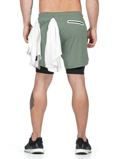 Revamped Men's Summer Sport Shorts - Stylish Faux Two-Piece Five-Point Casual Wear