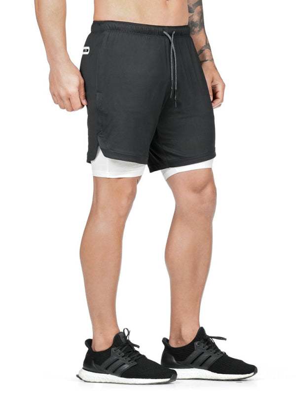 Revamped Men's Summer Sport Shorts - Stylish Faux Two-Piece Five-Point Casual Wear