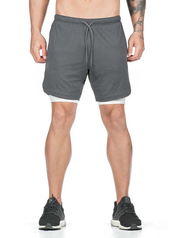 Revamped Men's Summer Sport Shorts - Stylish Faux Two-Piece Five-Point Casual Wear