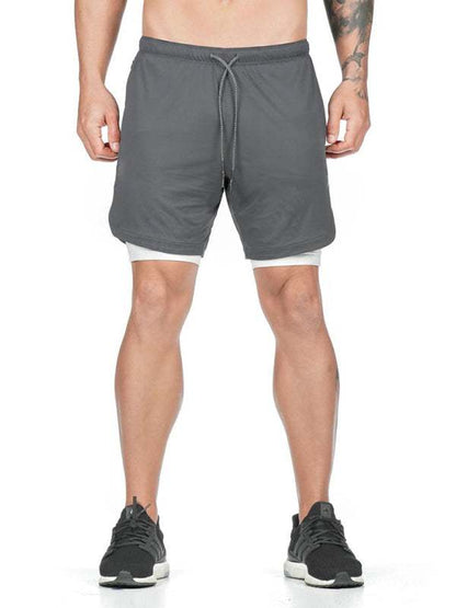 Revamped Men's Summer Sport Shorts - Stylish Faux Two-Piece Five-Point Casual Wear