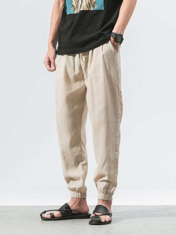 Men's Cotton and Linen Blend Harem Pants for Casual Chic