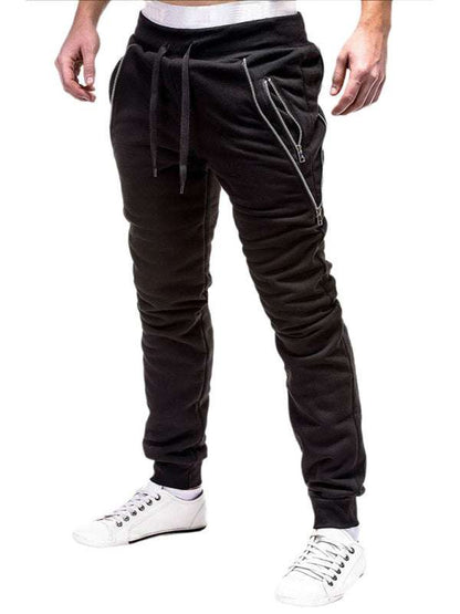 Trendy Men's Personalized Zipper-Trim Casual Trousers for Effortless Style