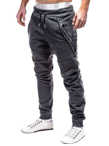 Trendy Men's Personalized Zipper-Trim Casual Trousers for Effortless Style