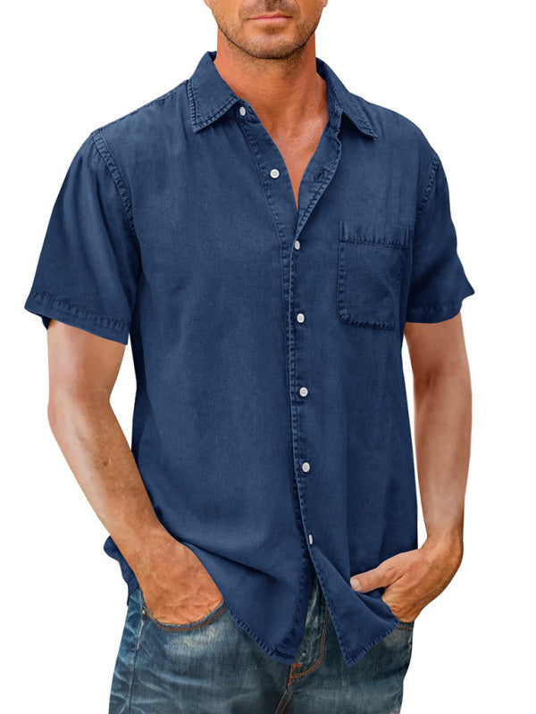 Stylish Men's Slim Fit Lapel Collar Shirt for Casual Wear