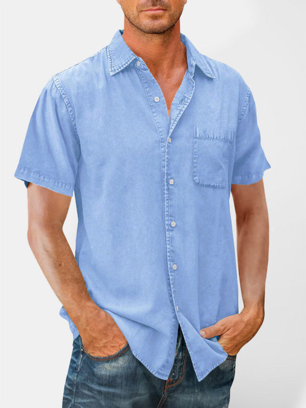 Stylish Men's Slim Fit Lapel Collar Shirt for Casual Wear