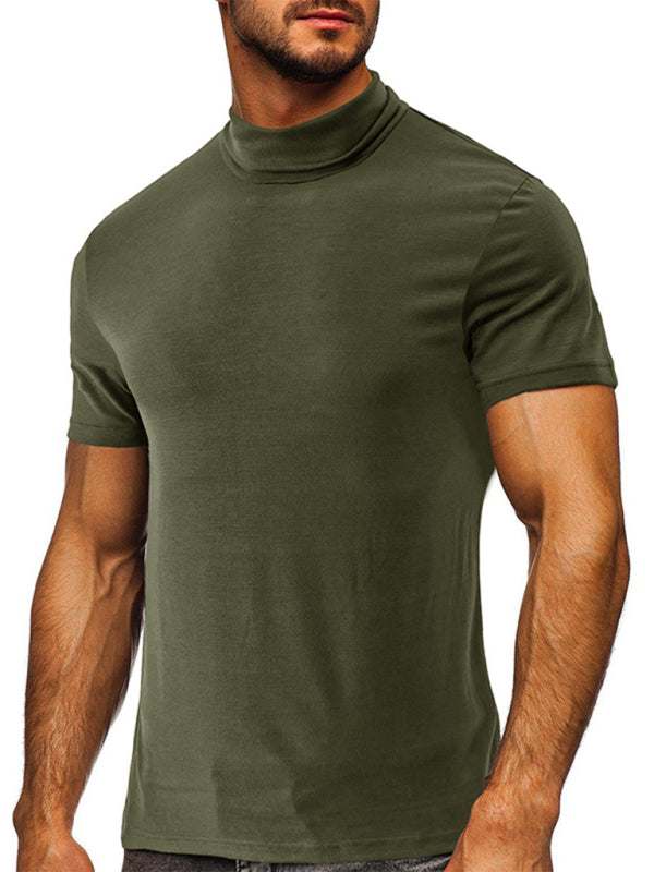 Versatile Men's Short-Sleeve Turtleneck Tee - Perfect for Spring and Summer Styling