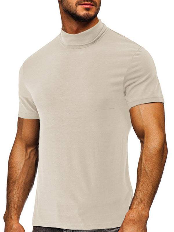 Versatile Men's Short-Sleeve Turtleneck Tee - Perfect for Spring and Summer Styling