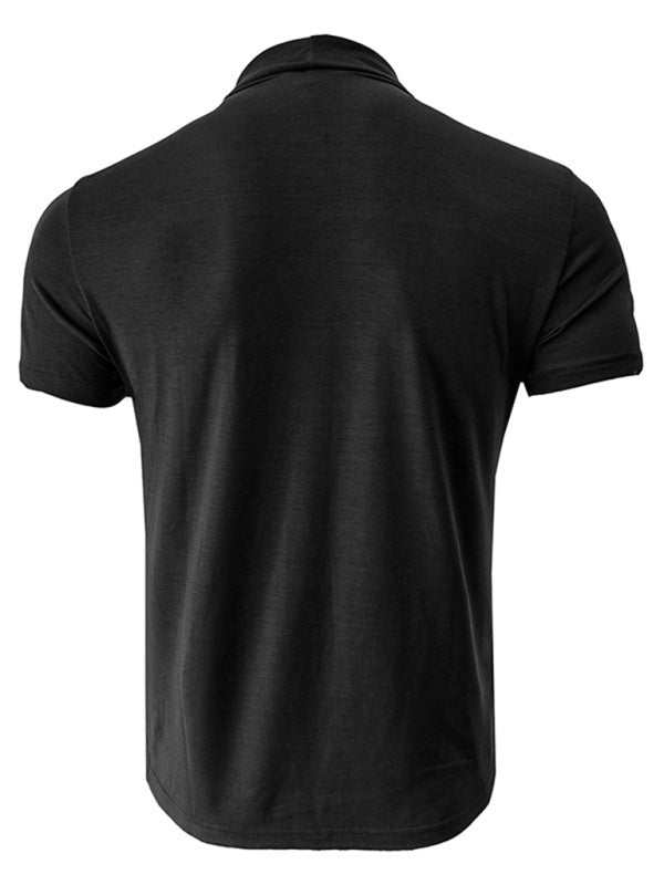 Versatile Men's Short-Sleeve Turtleneck Tee - Perfect for Spring and Summer Styling