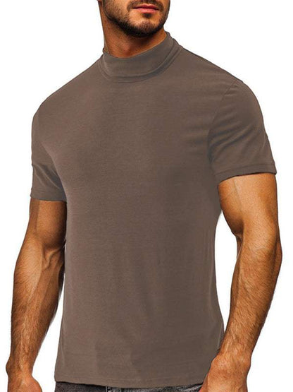 Versatile Men's Short-Sleeve Turtleneck Tee - Perfect for Spring and Summer Styling