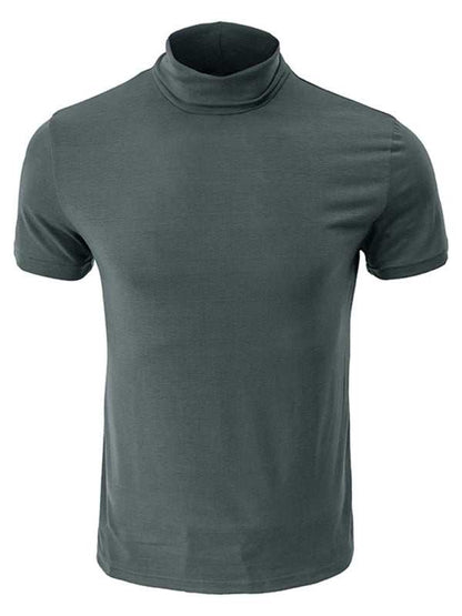 Versatile Men's Short-Sleeve Turtleneck Tee - Perfect for Spring and Summer Styling