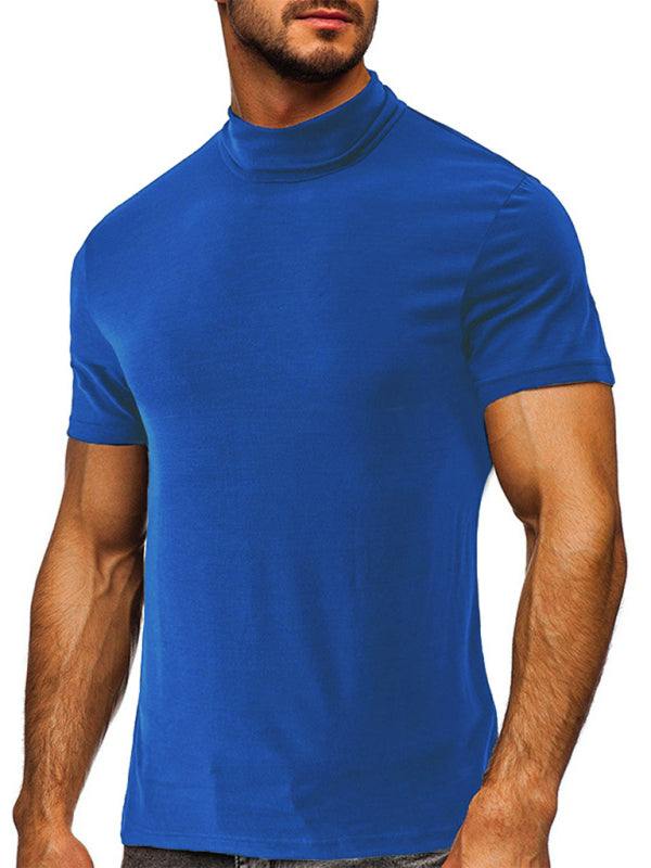 Versatile Men's Short-Sleeve Turtleneck Tee - Perfect for Spring and Summer Styling