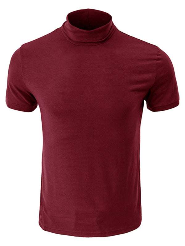 Versatile Men's Short-Sleeve Turtleneck Tee - Perfect for Spring and Summer Styling