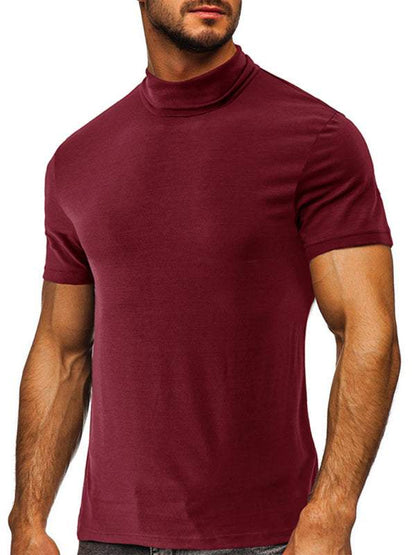 Versatile Men's Short-Sleeve Turtleneck Tee - Perfect for Spring and Summer Styling