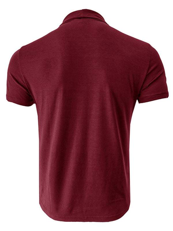 Versatile Men's Short-Sleeve Turtleneck Tee - Perfect for Spring and Summer Styling