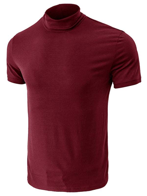 Versatile Men's Short-Sleeve Turtleneck Tee - Perfect for Spring and Summer Styling