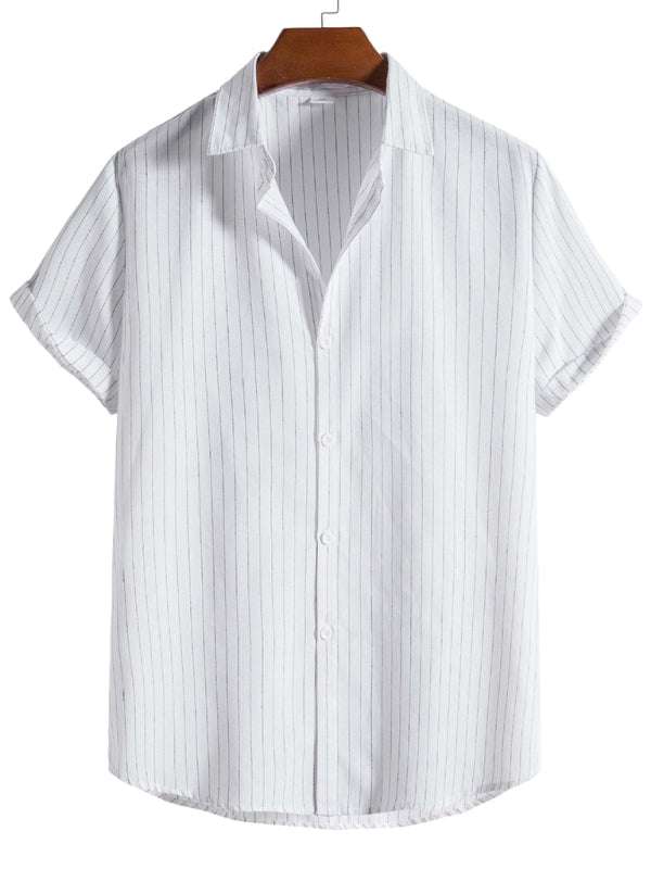 Trendy Striped Short Sleeve Shirt for Men – Casual Comfort Meets Style!