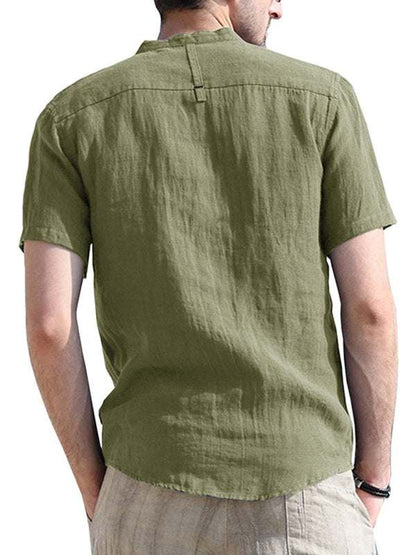 Breezy Linen-Cotton Short-Sleeve Shirt for Effortless Spring-Summer Style