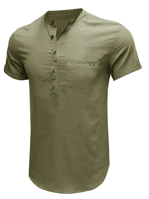 Breezy Linen-Cotton Short-Sleeve Shirt for Effortless Spring-Summer Style