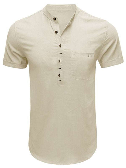 Breezy Linen-Cotton Short-Sleeve Shirt for Effortless Spring-Summer Style