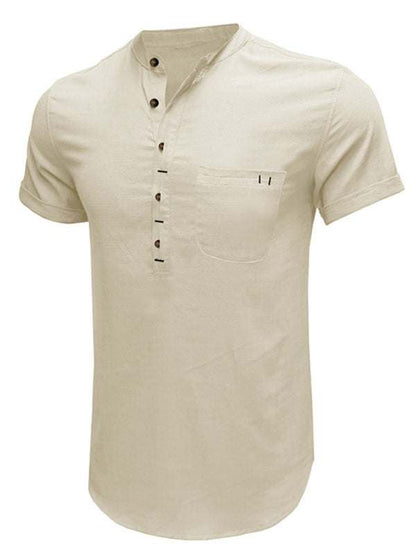 Breezy Linen-Cotton Short-Sleeve Shirt for Effortless Spring-Summer Style