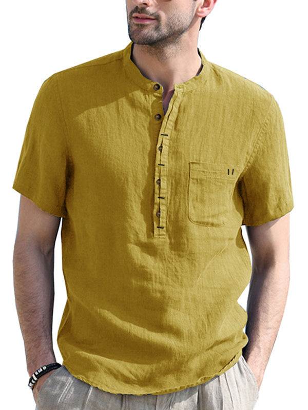 Breezy Linen-Cotton Short-Sleeve Shirt for Effortless Spring-Summer Style