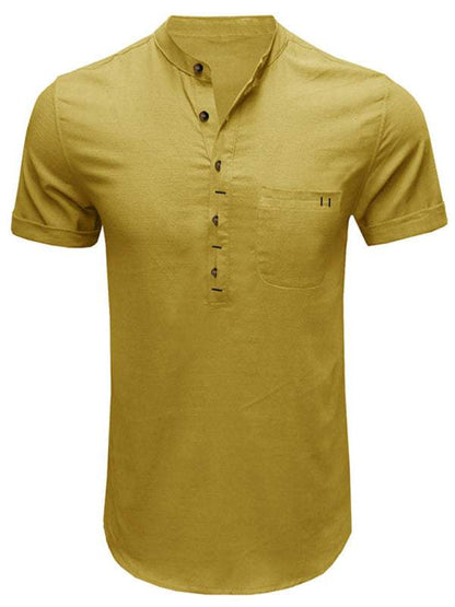 Breezy Linen-Cotton Short-Sleeve Shirt for Effortless Spring-Summer Style