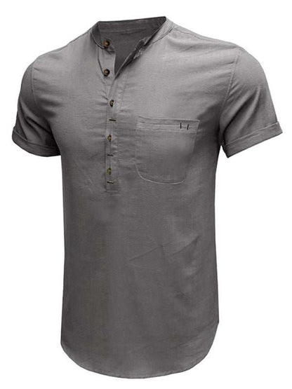 Breezy Linen-Cotton Short-Sleeve Shirt for Effortless Spring-Summer Style