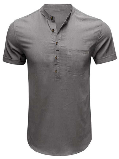 Breezy Linen-Cotton Short-Sleeve Shirt for Effortless Spring-Summer Style