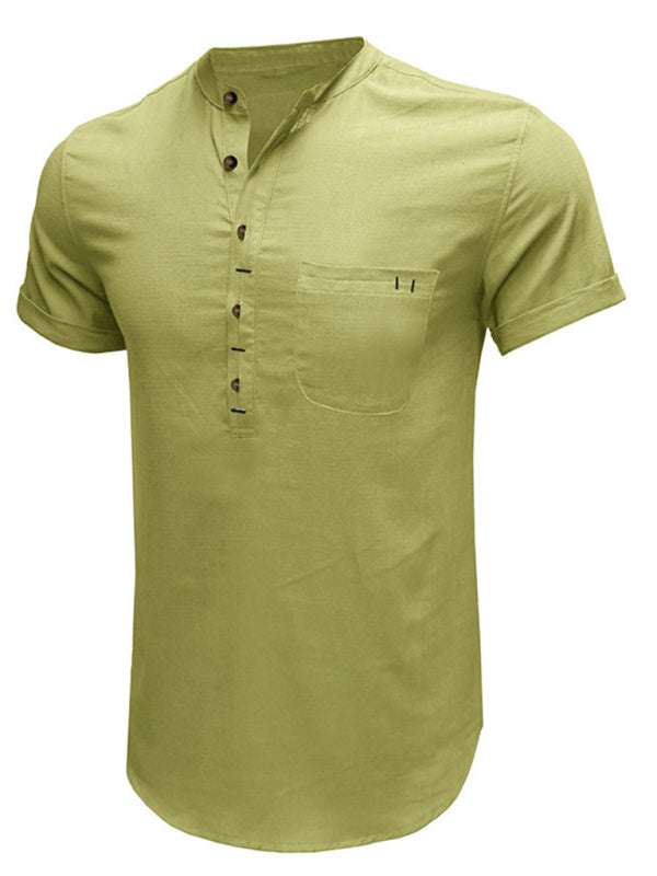 Breezy Linen-Cotton Short-Sleeve Shirt for Effortless Spring-Summer Style