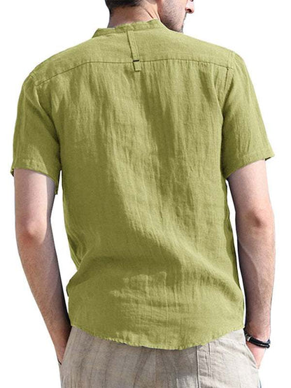 Breezy Linen-Cotton Short-Sleeve Shirt for Effortless Spring-Summer Style