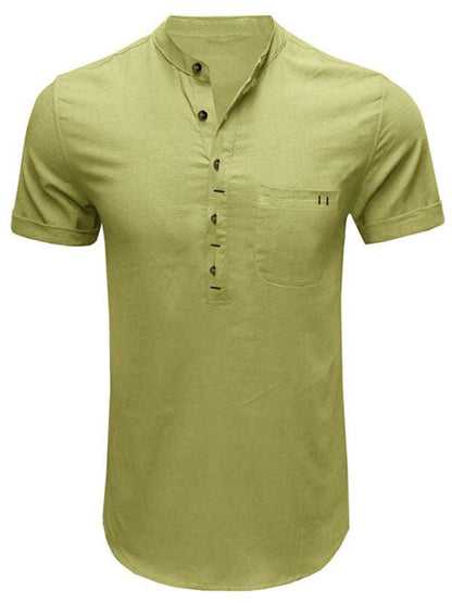 Breezy Linen-Cotton Short-Sleeve Shirt for Effortless Spring-Summer Style