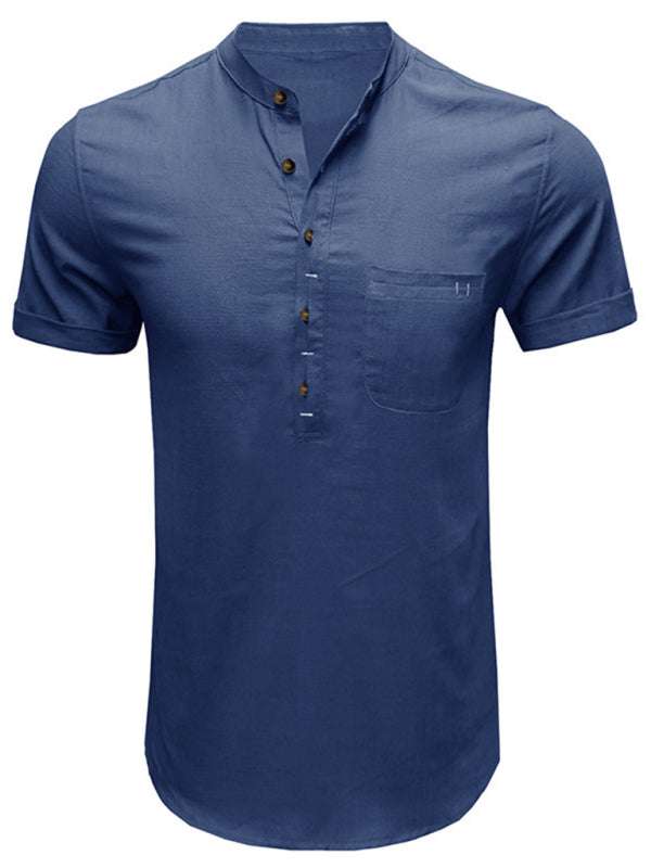 Breezy Linen-Cotton Short-Sleeve Shirt for Effortless Spring-Summer Style