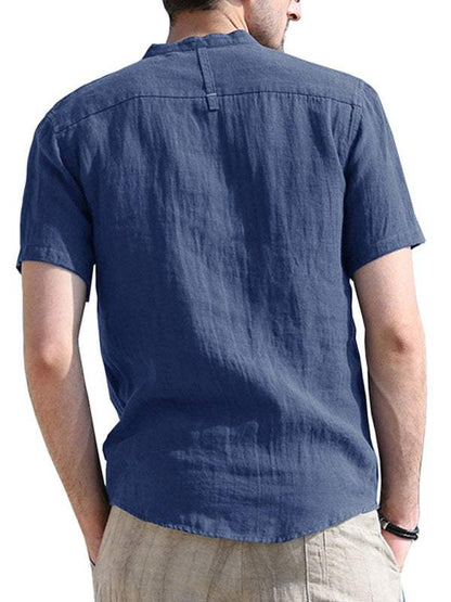 Breezy Linen-Cotton Short-Sleeve Shirt for Effortless Spring-Summer Style