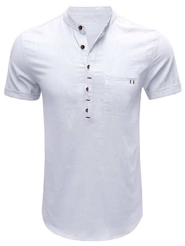 Breezy Linen-Cotton Short-Sleeve Shirt for Effortless Spring-Summer Style