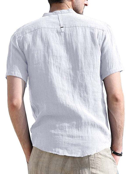 Breezy Linen-Cotton Short-Sleeve Shirt for Effortless Spring-Summer Style