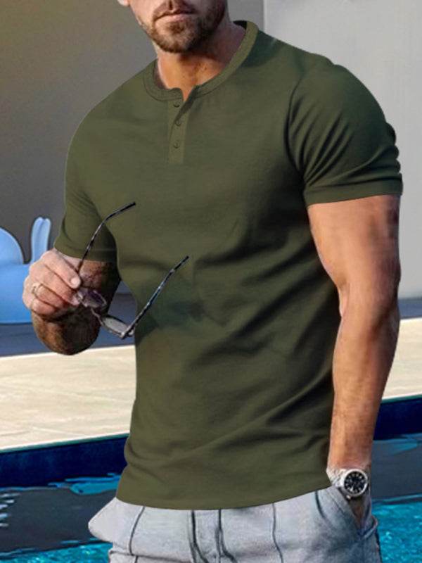 Sporty Chic Men's Slim Fit Henley T-Shirt - Perfect for Every Occasion!