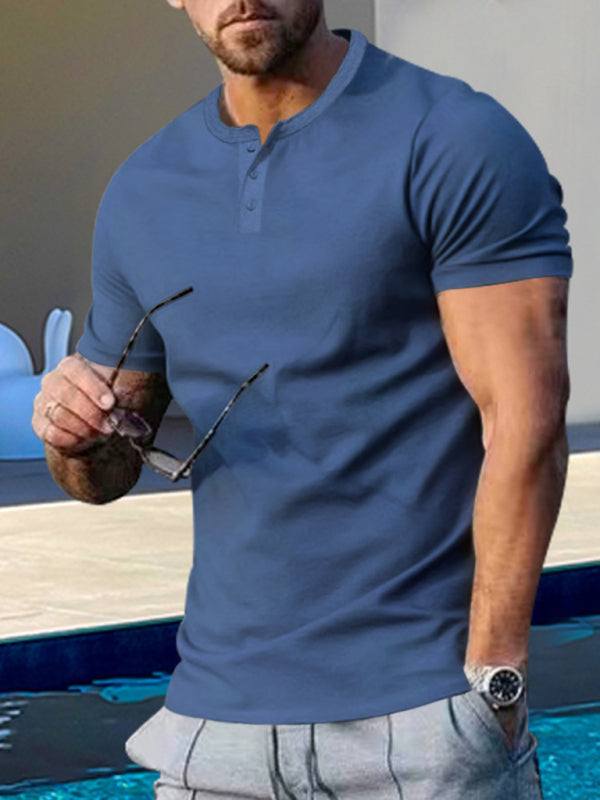 Sporty Chic Men's Slim Fit Henley T-Shirt - Perfect for Every Occasion!