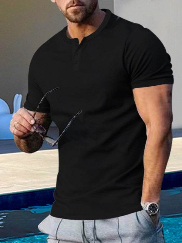 Sporty Chic Men's Slim Fit Henley T-Shirt - Perfect for Every Occasion!