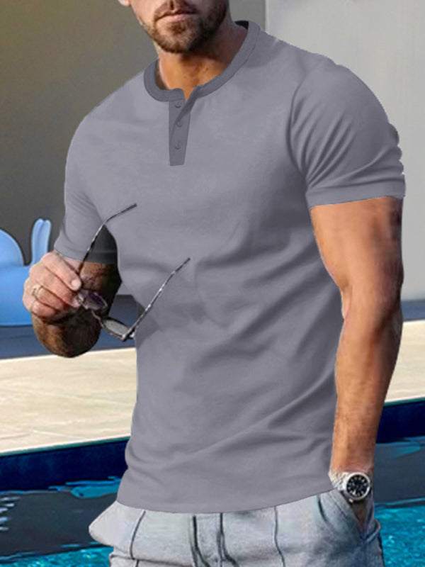 Sporty Chic Men's Slim Fit Henley T-Shirt - Perfect for Every Occasion!