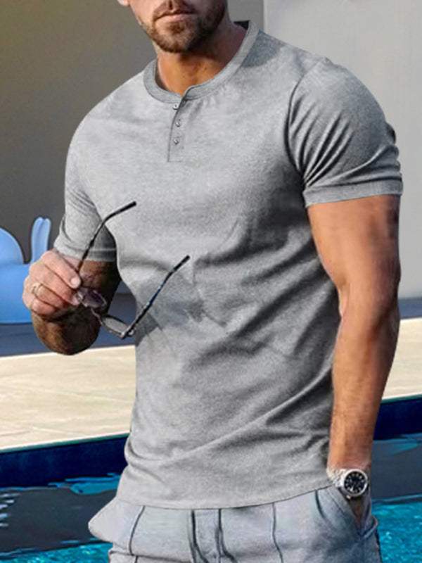 Sporty Chic Men's Slim Fit Henley T-Shirt - Perfect for Every Occasion!