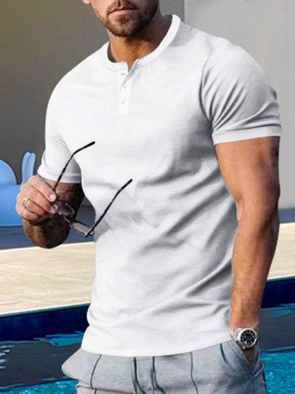 Sporty Chic Men's Slim Fit Henley T-Shirt - Perfect for Every Occasion!