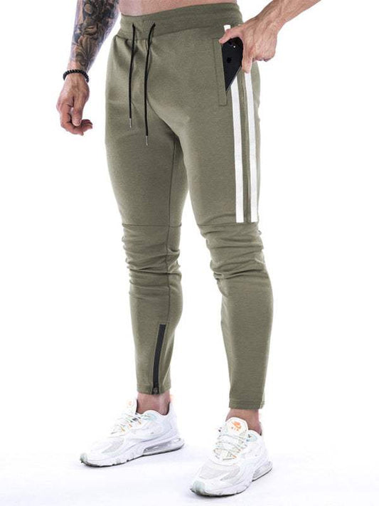 Stylish Men's Stripe Zipper Training Joggers for Ultimate Comfort and Versatility