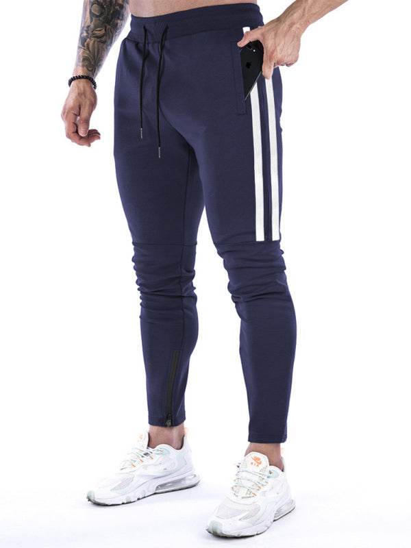 Stylish Men's Stripe Zipper Training Joggers for Ultimate Comfort and Versatility