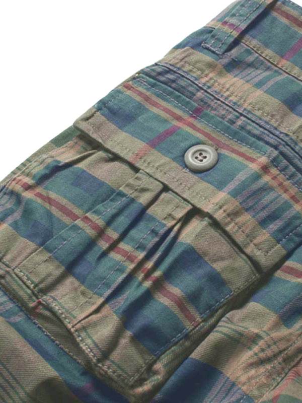 Versatile Men's Plaid Cargo Shorts - Comfortable Cotton Sweatpants with Pocket for Effortless Style