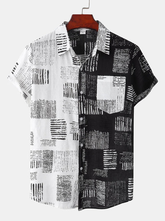 Tropical Vibes Men's Digital Print Short Sleeve Shirt