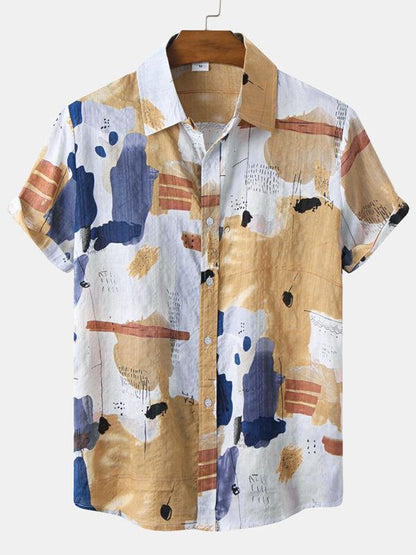 Vibrant Hawaiian Print Men's Casual Beach Shirt for Effortless Summer Style