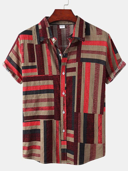 Vibrant Hawaiian Print Men's Casual Beach Shirt for Effortless Summer Style