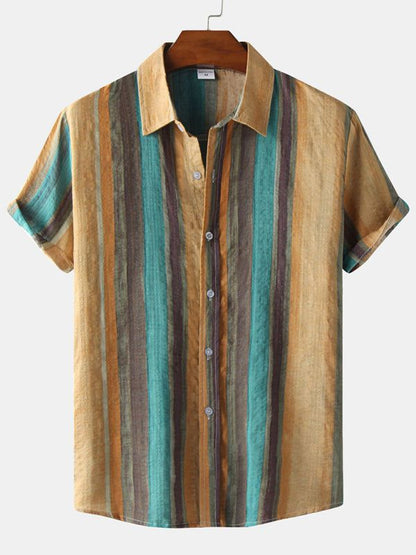 Vibrant Hawaiian Print Men's Casual Beach Shirt for Effortless Summer Style