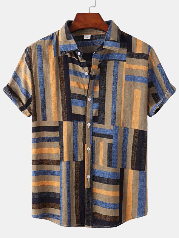 Vibrant Hawaiian Print Men's Casual Beach Shirt for Effortless Summer Style